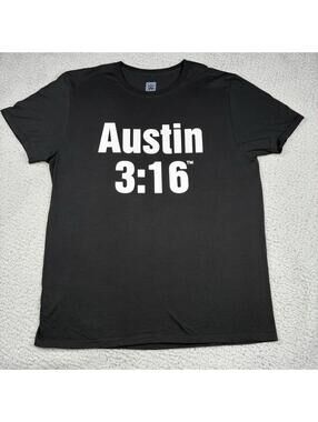 WWE Stone Cold Steve Austin 3:16 T Shirt Mens L Black Skull Graphic Wrestling